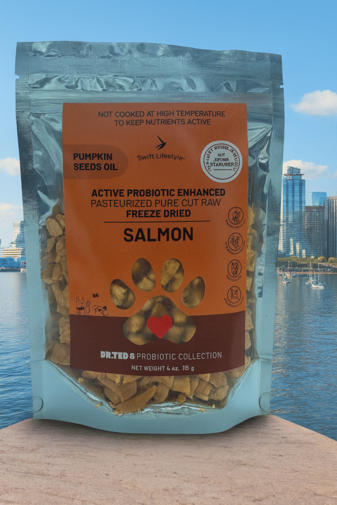 Active Probiotic Enhanced Pasteurized Pure Cut Raw Freeze Dried Salmon