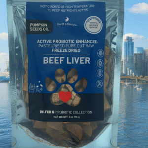 Active Probiotic Enhanced Pasteurized Pure Cut Raw Freeze Dried Beef Liver- 3 probiotics